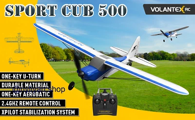 VOLANTEX 2.4GHz 4CH Blue Sport Cub Fighter 500mm RC Plane Aerobatic RTF Glider - Image 1 of 4