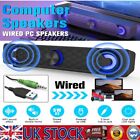 LED Wired Sound Bar Stereo Speakers USB For TV Computer PC Cellphone Tablets