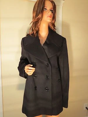 NWT WOMEN BURBERRY LONDON BLACK CASHMERE WOOL PEACOAT COAT JACKET 14/16/18/48/50 - Image 1 of 4