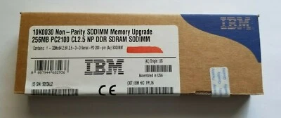 GENUINE IBM 10K0030 256MB PC2100 CL2.5 NP DDR SDRAM SODIMM - Image 1 of 4