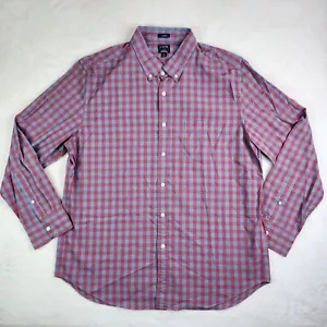 J Crew Flex Wash Oberhemd kariert klassisch Knopfleiste kariert Herren XL rot Baumwolle - Bild 1 von 6