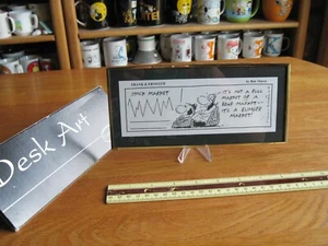 FRANK AND ERNEST COMIC SCHREIBTISCH KUNST MESSING GERAHMT 9" X 4 1/2" - Bild 1 von 4