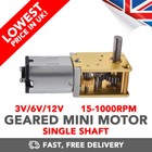 Geared Micro Motor SINGLE SHAFT Reduction Gearbox (4-381 RPM) DC 3v 6v 12v RC