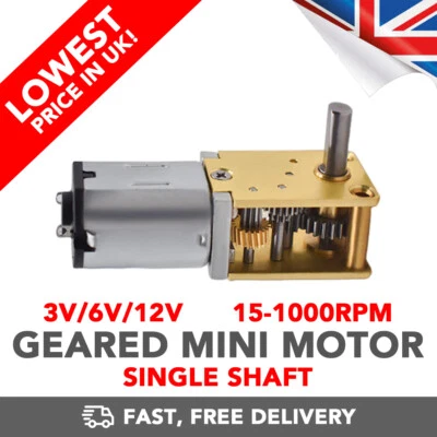Geared Micro Motor SINGLE SHAFT Reduction Gearbox (4-381 RPM) DC 3v 6v 12v RC - Image 1 of 3