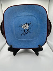 Gorgeous, vintage Meito China plate BLUE with floral hand painted in Japan - Picture 1 of 5