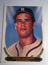 2018 Topps Gallery Hall of Fame Jumbo 5x7 Eddie Mathews Braves 02/49