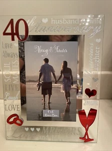 Celebrations Always & Forever 40th Anniversary 4” X 6” Frame - Picture 1 of 6