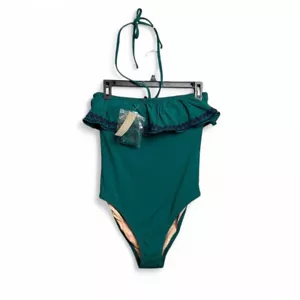 J.Crew Beach Festival Ruffle Bandeau Rickrack Swimsuit 2 Boho Vacation Summer - Picture 1 of 8