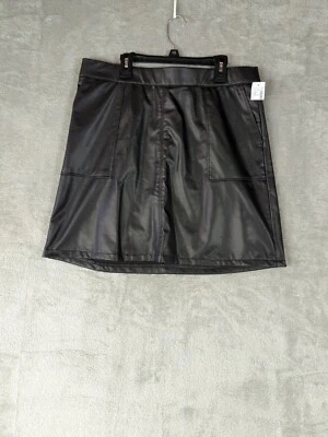 Falda para mujer Maurices imitación cuero línea A talla 12 negra plisada *NUEVA CON ETIQUETAS* Foto 1 de 4