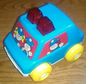 1991 PLAYSKOOL #5136 Blue Toy Police Car Vehicle Lights Up & Makes Siren Sound - Picture 1 of 8