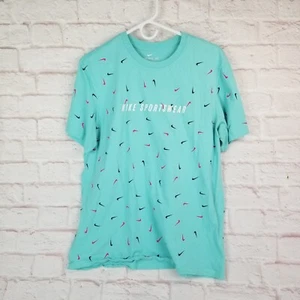 The Nike Tee Sports Wear All Aver Print Swoosh Aqua Teal Kurzarm Größe Large - Bild 1 von 11