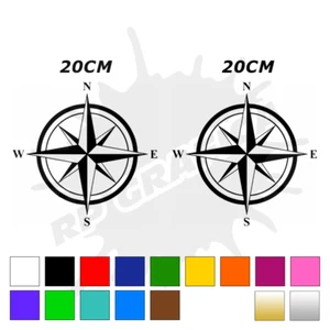 2 Adesivi Rosa Dei Venti 20cm wind rose Sticker Auto Moto - Foto 1 di 1