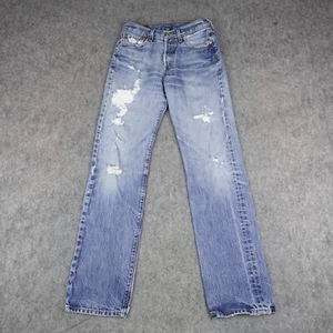 Vintage Levis Jeans Mens 29x34 Blue Denim 501 Original Button Fly Distressed Y2K - Picture 1 of 16