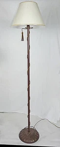 Piantana antico lampada da terra rustico paralume ferro paralume Italy art.696 - Picture 1 of 5
