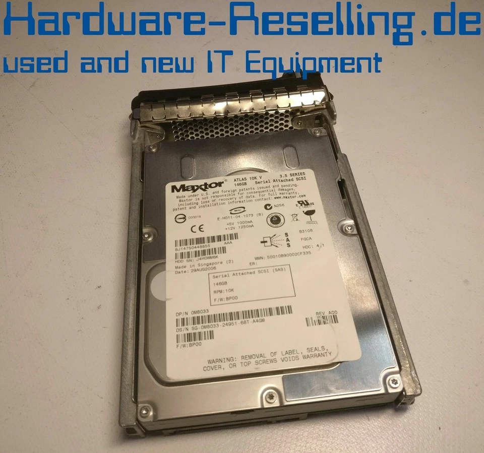 DELL Maxtor 146GB 3.5" 10k SAS HDD ATLAS10K5_147SAS 0M8033 BP00 - Bild 1 von 1