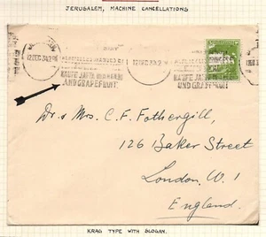 Palestine Jerusalem 12.DEC.34. error machine pmk, to England. Cover. RRR. - Picture 1 of 1