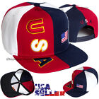 Baseball Cap USA American Flag Embroidered Hat Snapback Adjustable Flat Bill Men