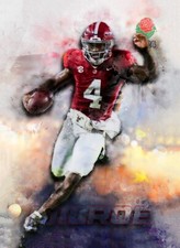 Jalen Milroe #1 Sketch Card Limited 1/10 John Rudolph Signed Alabama Playoff