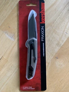 KERSHAW FRAXION FLIPPER KNIFE KVT BEARING TAN G10 & CARBON FIBER 1160TAN - Picture 1 of 2