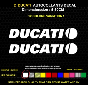 2 DUCATI autocollant Véritable decal autocollant STICKERS IMPERMÉABLE - Imagen 1 de 1