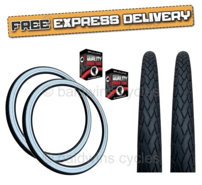 BALDY'S Baldys 700x38c WHITEWALL Hybrid Trekking Bike REIFEN RÖHREN glatte Straße Lauffläche