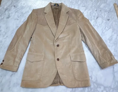 Pen West Pendleton Mens VTG Corduroy Jacket Blazer Size 40 Suede Patch Western - Image 1 of 4