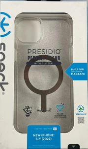 Speck Presidio Perfect-Clear with Glitter MagSafe Case for iPhone 14 Pro Max - Picture 1 of 2