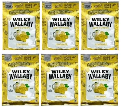 6  X Wiley Wallaby Soft & Chewy 4 oz LEMONADE Licorice Summer Limited Edition  - Image 1 of 4
