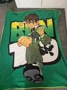Cartoon Network Ben 10 Green Fleece Blanket Size 125 x 150cm Boys Zap - Picture 1 of 5