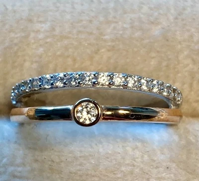 Schöner Silberring Silber u Rosévergoldet Zirkonia RG 17 Esprit NEU Verlobung - Bild 1 von 4