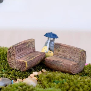 2PC Stake Chairs HO/OO Scale Backrest Bench Miniatures Garden Scene Sand Table - Picture 1 of 3