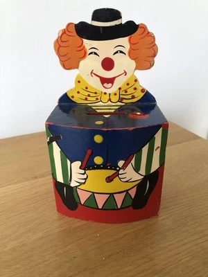 Vintage Hand Painted Wooden Circus Clown Money Box   1930s - Image 1 of 4
