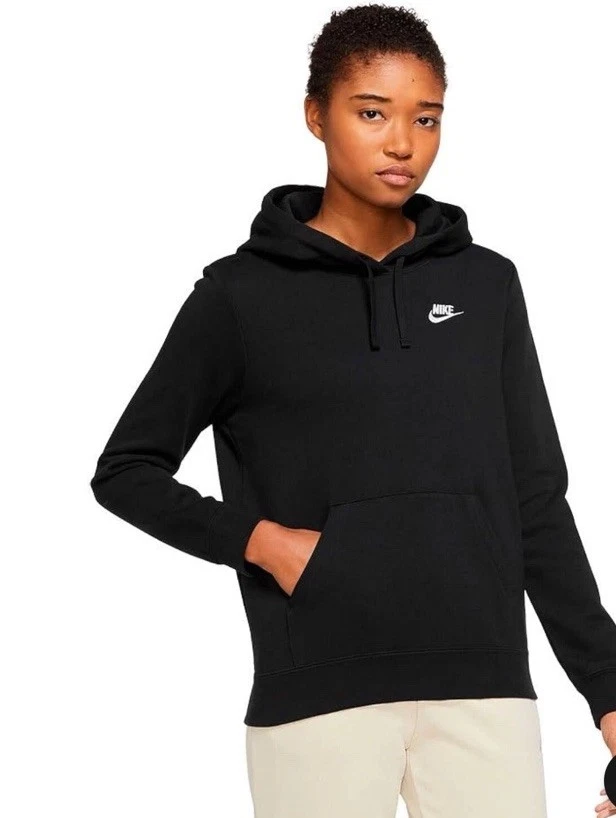 Nike Sportswear Club Women's Sz Large Black Fleece Hoodie DQ5793-010
