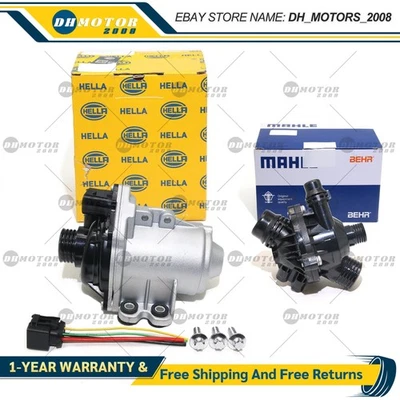 Electric Engine Water Pump + Thermostat for BMW N54 N55 3.0L 135i 335i X3 X5 - Image 1 of 4