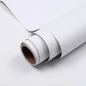 Carta Adesiva per Mobili Bianco 40X300Cm, Carta Da Parati Opaco Impermeabile, Ro - Foto 1 di 12