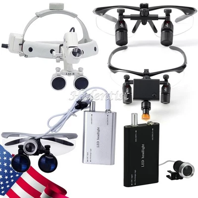 Lupas binoculares 3,0X/3,5X/4,0X dentales Ergo lupa/luz LED quirúrgica Foto 1 de 4