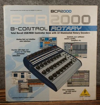 Behringer BCR2000 B-Control Rotary MiDi Controller, Original Box, Manual, Cords - Image 1 of 4