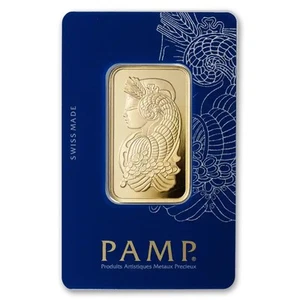 1 oz Gold PAMP Suisse Lady Fortuna Veriscan® Bar with Assay .9999 Fine - Picture 1 of 5