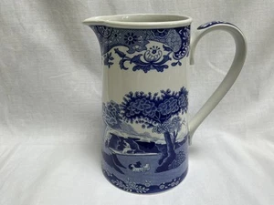 Spode ITALIENISCHER Krug Krug blau & weiß schwarz Rückenstempel 17 cm/6 3/4 Zoll hoch - Bild 1 von 6