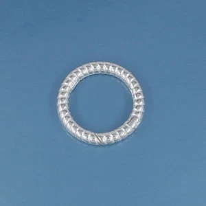 Sterling Silver Donut Round Swirl / Rope Ring Link Clasp Connector 15mm #44086 - Picture 1 of 4
