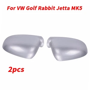 2x Silver Side Rearview Mirror Door Cap Cover For VW Golf Rabbit Jetta MK5 - Picture 1 of 5