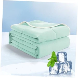Cooling Comforters Size - Lightweight Summer Quilt for Hot Queen Green - Picture 1 of 7