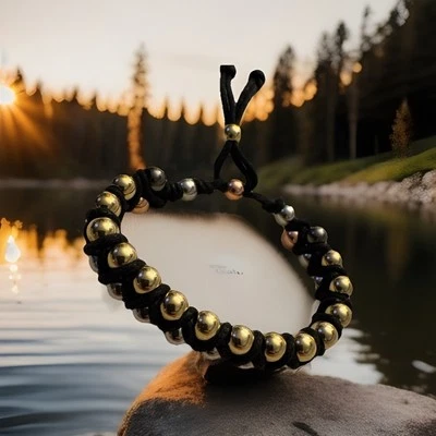 Gold/Silver boho macrame Bead Bracelet Waterproof  handmade Gift adjustable - Image 1 of 3