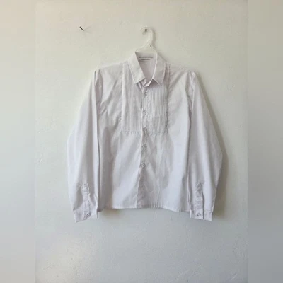 Boys Size 14 Tuxedo Shirt White Cotton Blend Formal Event Special Occassion - Image 1 of 4