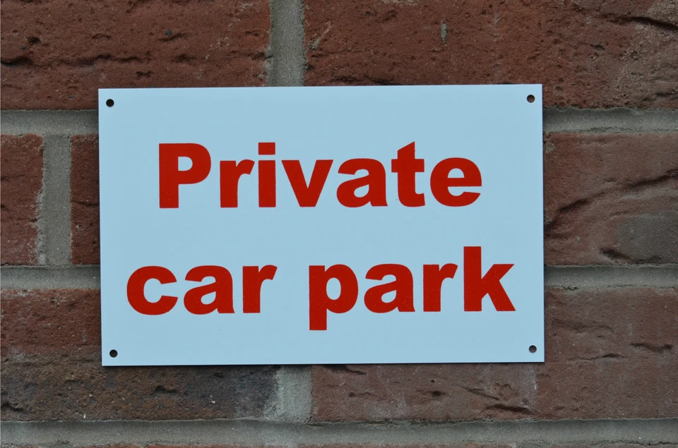 PRIVATE CAR PARK A5 plastic sign or sticker shop pub workplace council vehicle