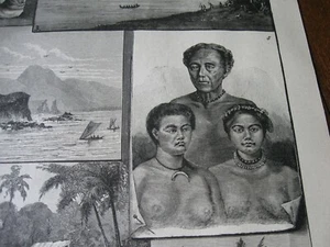 1888 Art Print ENGRAVING - SAMOAN ISLAND Inhabitants NUDE Dancer Girls SAMOA - Picture 1 of 4