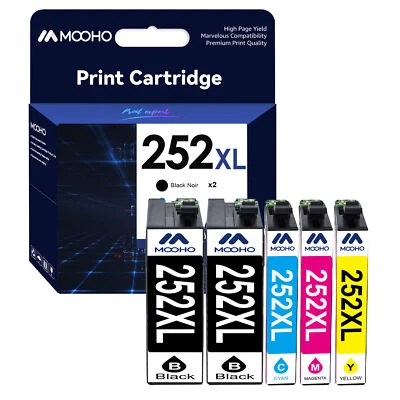 5PK 252XL Ink Cartridges Replacement for Epson work with WF-3620 WF-3640 WF-7110 - Image 1 of 4
