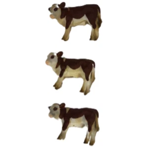 Schleich Brown Bull Calf Play Figurines Set Of 3 Vintage Toys - Picture 1 of 5
