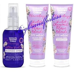 Umberto Giannini Flowerology Your Best Blonde Kit Shampoo. Conditioner. Spray - Picture 1 of 3