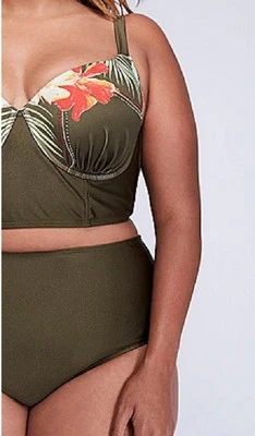 Sujetador Lane Bryant Embellecido Brillo Larga Línea Bikini Balconette Talla Grande NUEVO Foto 1 de 4